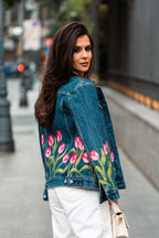 Jachetă Tulip Whisper – piesă unicat pictată manual