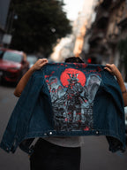 Blood Moon Samurai Jacket - unique hand-painted piece